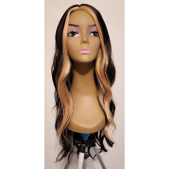 Source Unknown Other - Skin Top Part Wig - Brown/Blonde